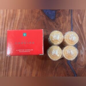 AVON 4 Votive 2" Gingerbread Candles all Wrapped Individually in Box